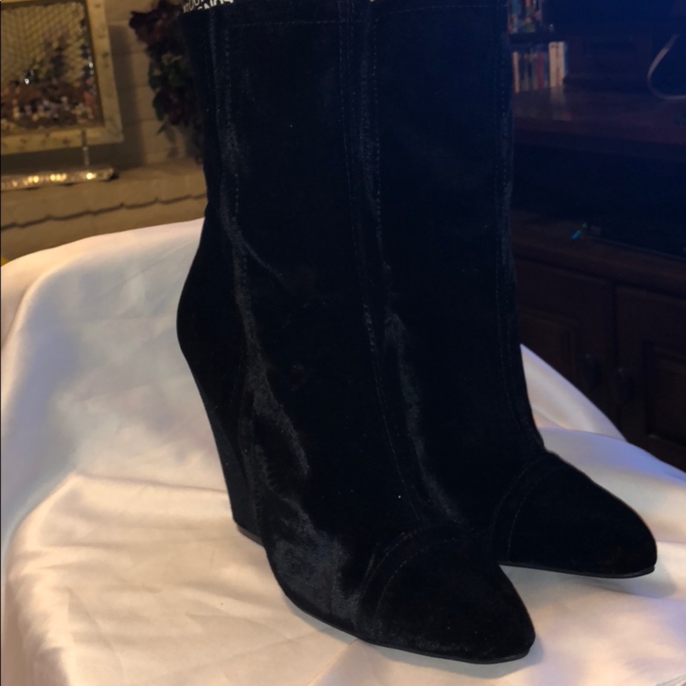 New black velvet booties